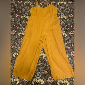 Old Navy Mustard Yellow Linen Jumpsuit